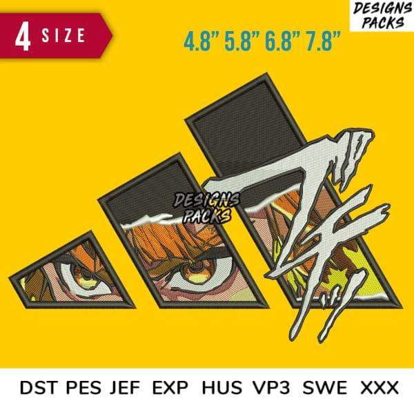 Anime eye embroidery design in 4 sizes, DST PES JEF formats, print-ready for DTG or DTF