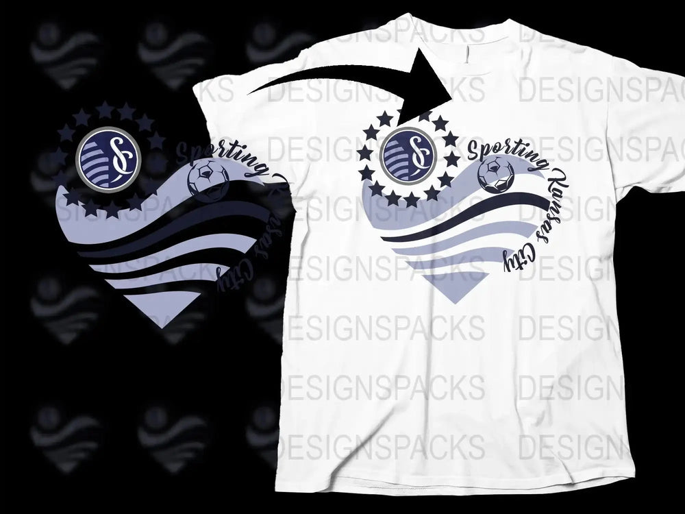 Sporting Kansas City Heart Design Png Digital Download