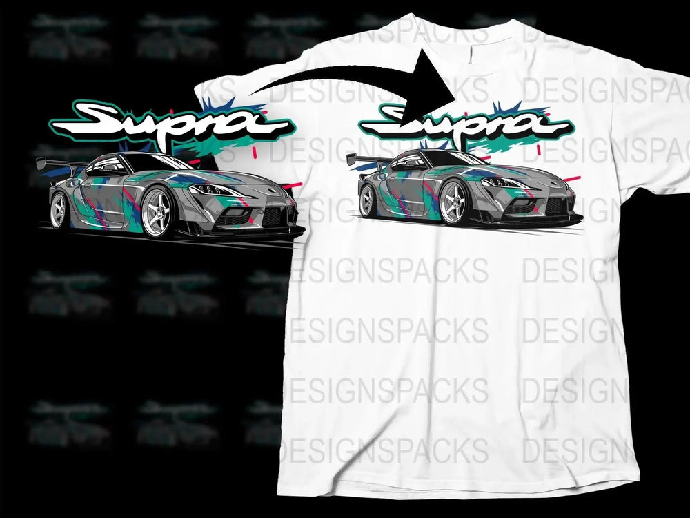 Sporty Supra Racing Car Png Digital Download