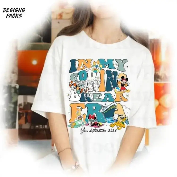 Spring Break Cruise Family Vacation Cartoon Mickey And Friends In My Break Era 2024 Png Design