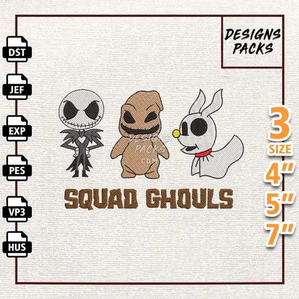 Squad Ghouls Embroidery Design