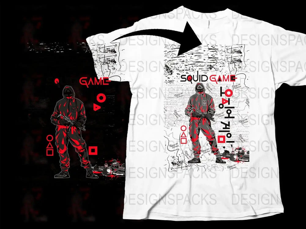 Squid Game Guard Design Unique Graphic Art Png Digital Download