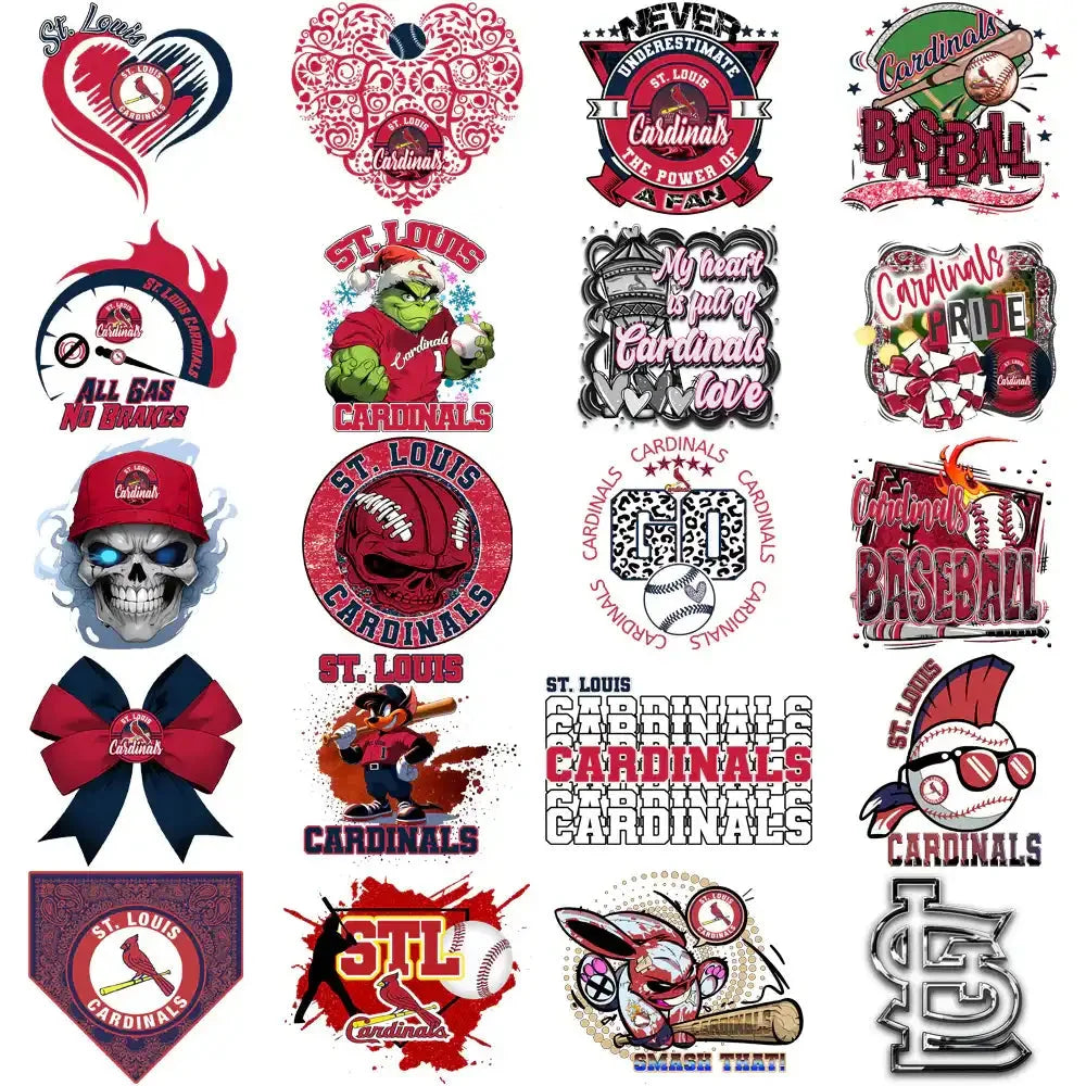 60 St. Louis Cardinals Baseball Designs Bundle PNG