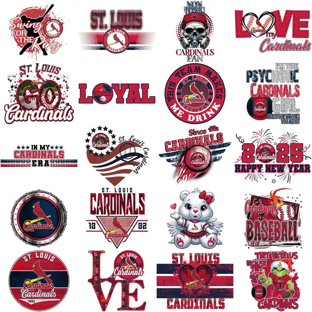 60 St. Louis Cardinals Baseball Designs Bundle PNG