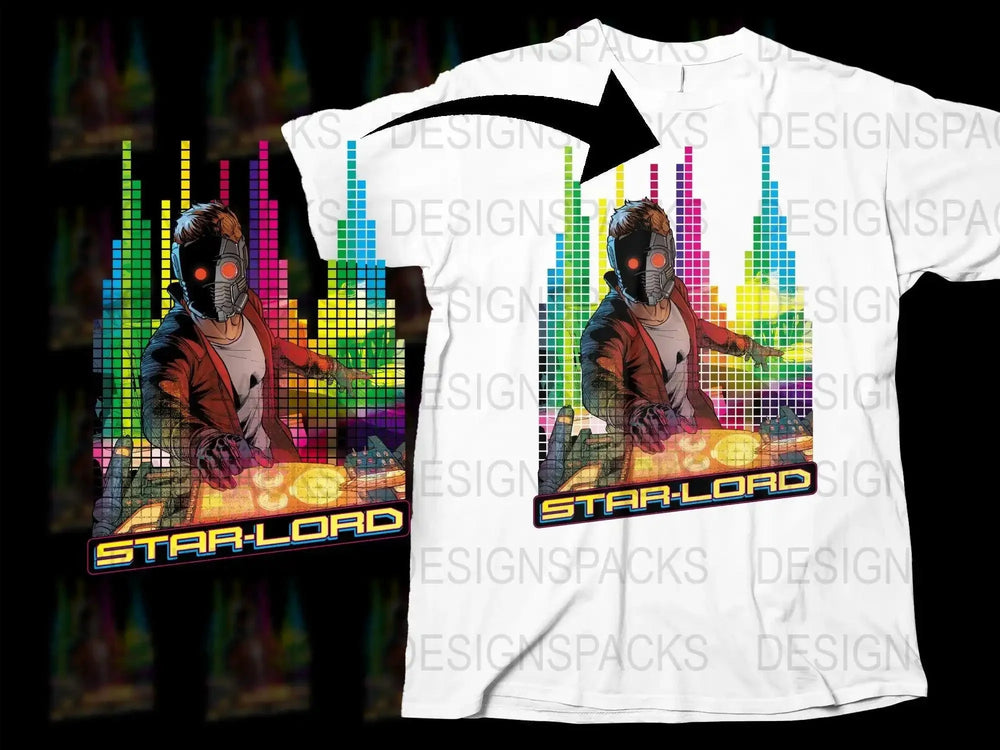 Star-Lord Retro Wave Graphic Design Men's Png Digital Download