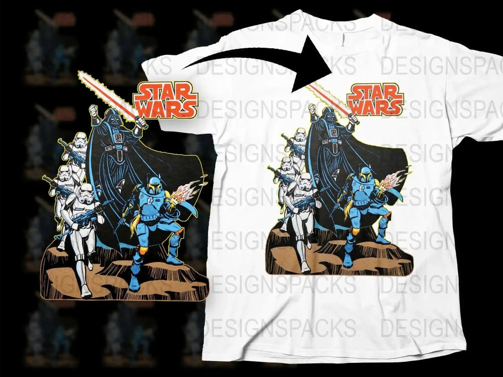 Star Wars Darth Vader and Stormtroopers Png Digital Download