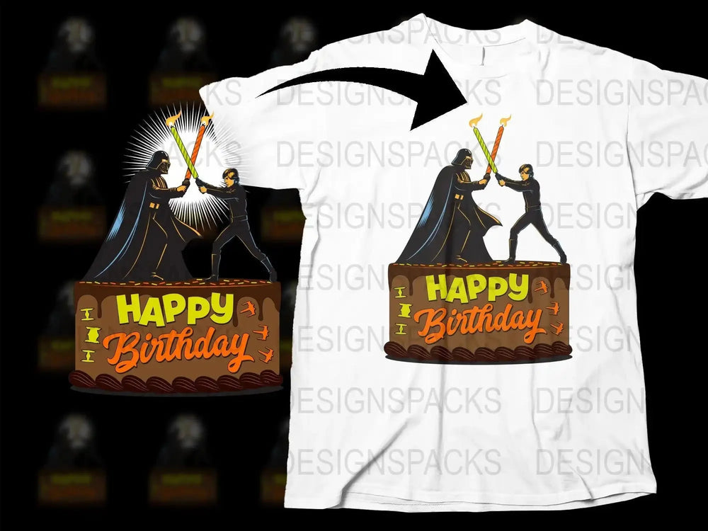 Star Wars Happy Birthday Fight Themed Png Digital Download