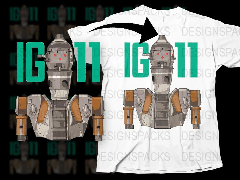 Star Wars IG-11 Robot Inspired Graphic Png Digital Download
