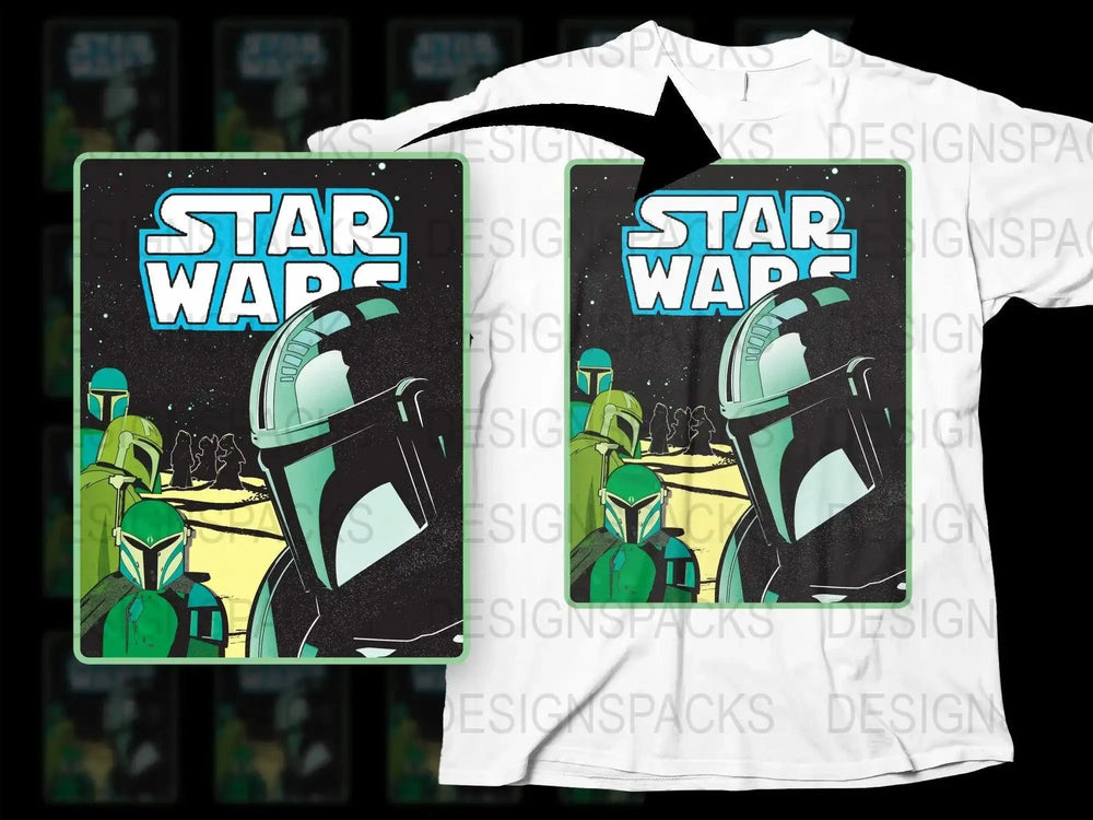 Star Wars Mandalorian and Boba Fett Png Digital Download