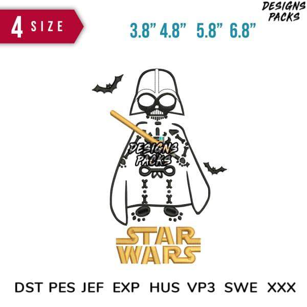 Star Wars Darth Vader penguin embroidery design in 4 sizes, DST PES JEF formats for instant download