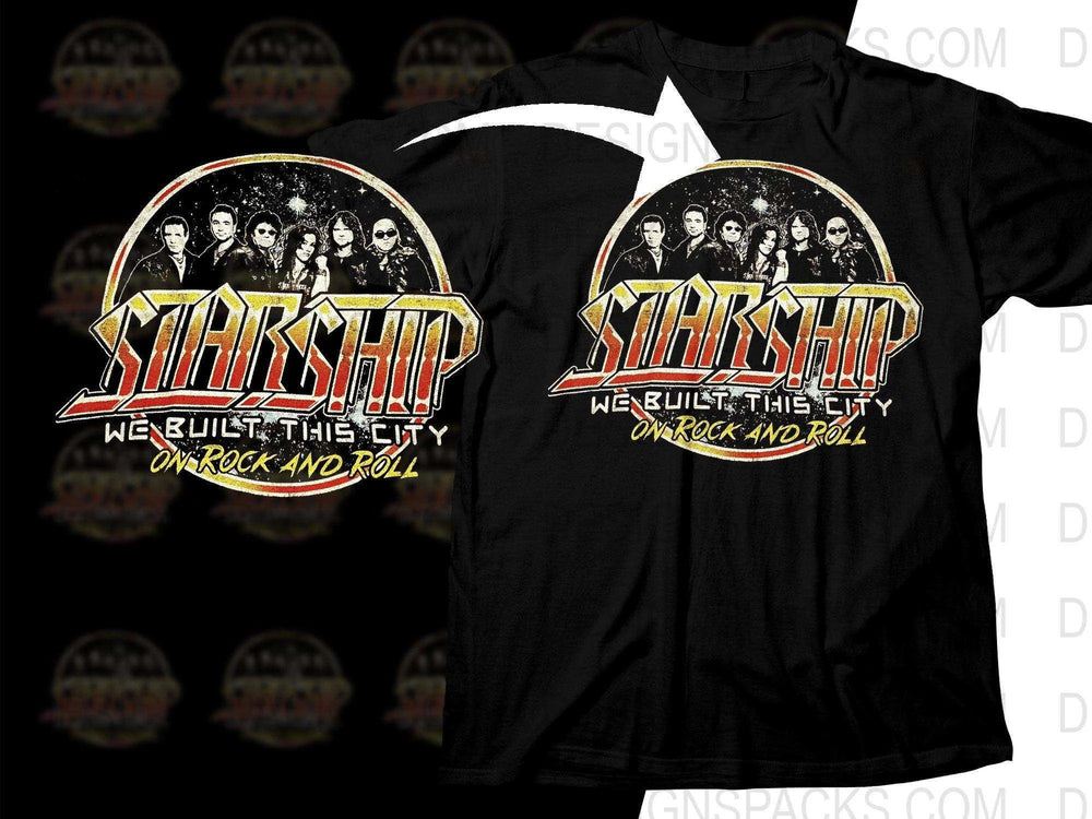 Starship We Built This City On Rock And Roll Png Halftone Digital Download