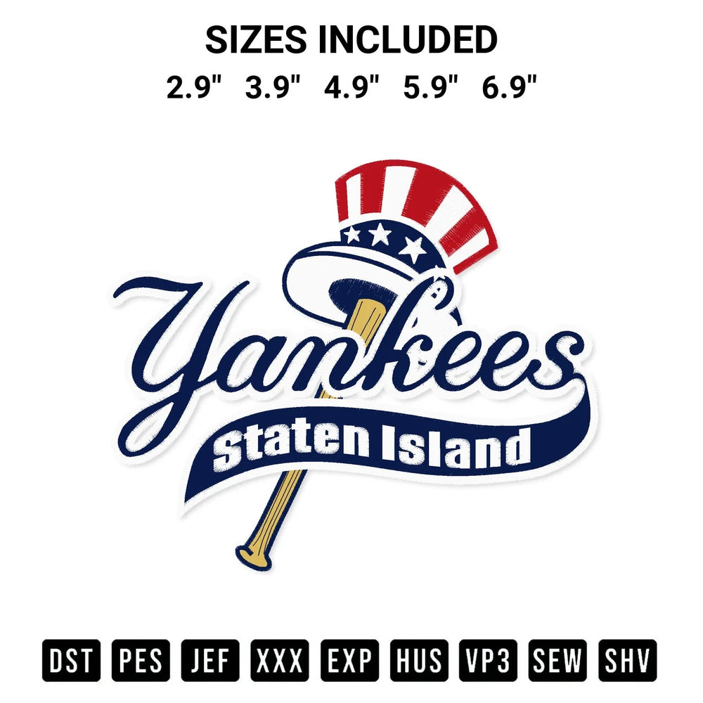 Staten Island Yankees Logo Embroidery Design