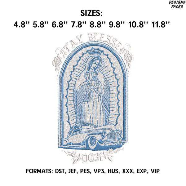 Stay Blessed Embroidery Design File, Religion Embroidery Design,.