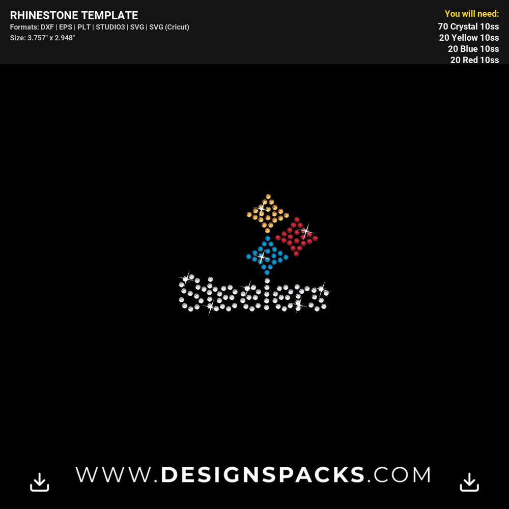 Steelers Mask Rhinestone Digital Template