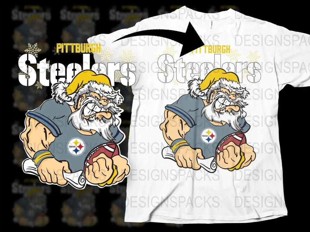 STEELERS Team Christmas Football Santa Png Digital Download