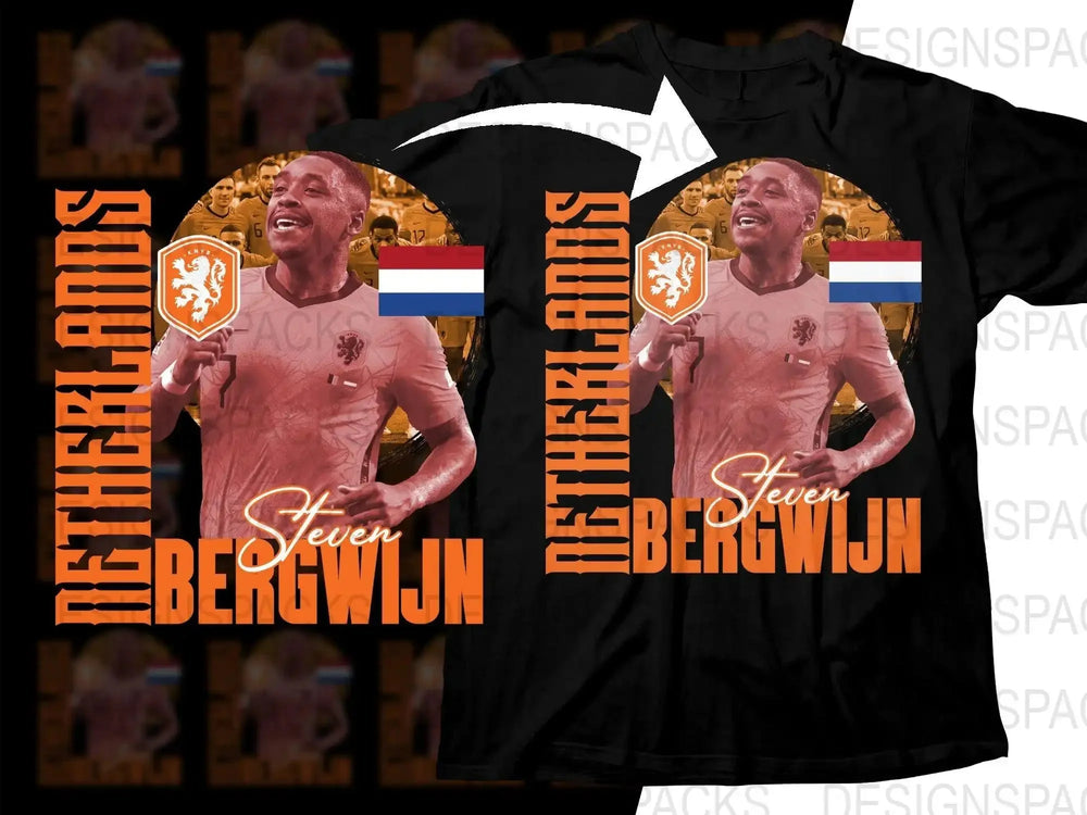 Steven Bergwijn Netherlands Soccer Graphic Soccer Png Digital Download