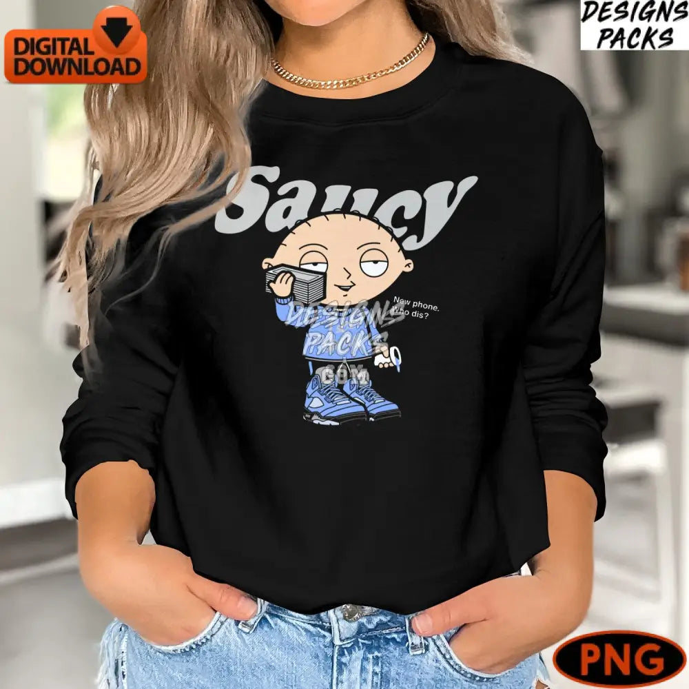Stewie Griffin Inspired Saucy Digital Art Instant Download Cartoon Character Png I See Ghosts