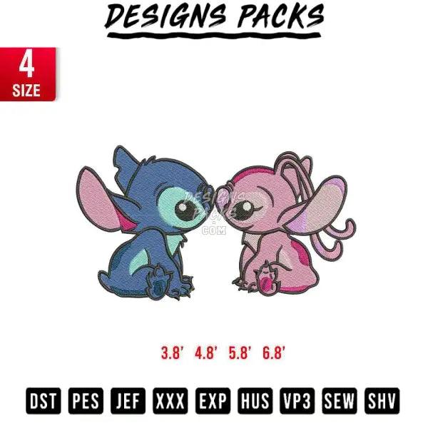 Stitch and Angel Embroidery Design 