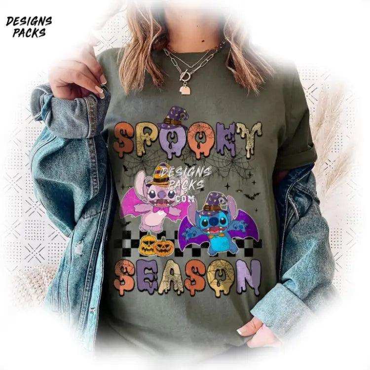 Stitch And Angle Halloween Party Cartoon Spooky Season Png Design
