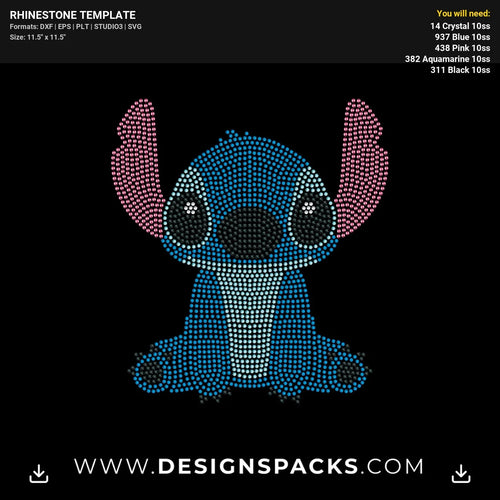 Stitch Big Rhinestone Digital Template