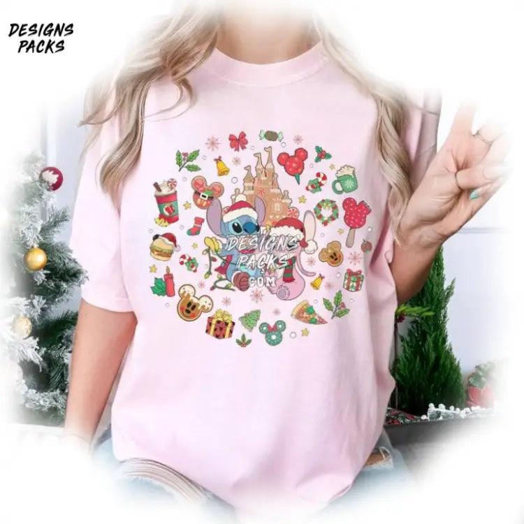 Stitch Christmas Mickey’s Very Merry Cartoon And Angel Gingerbread Png Design