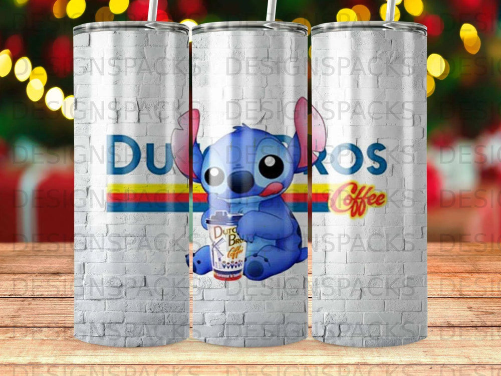 Stitch Dutch Bros Coffee Animated Character Tumbler Digital Wrap Design