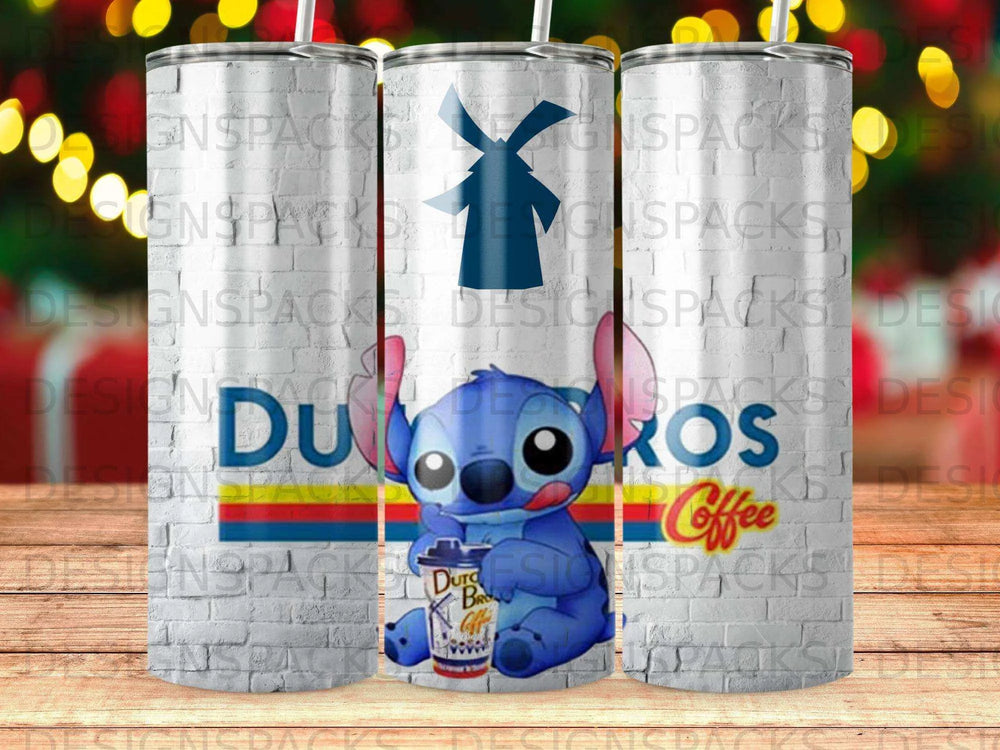 Stitch Dutch Bros Coffee Custom Tumbler Digital Wrap Design