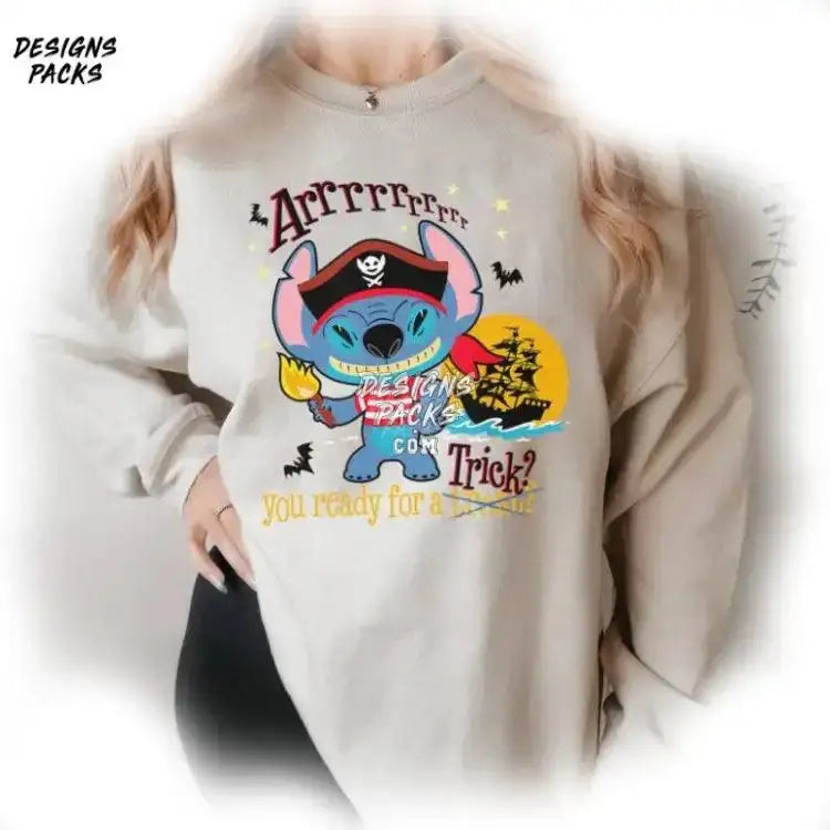 Stitch Halloween Ohana Means Family Cartoon Pirate Png Design