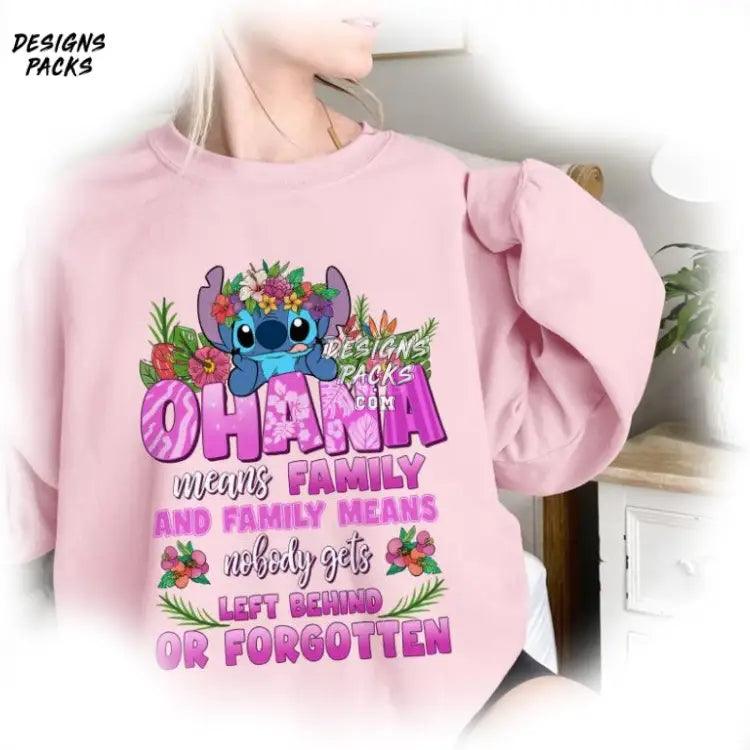 Stitch Hawaiian Sublimation Design Cartoon Lilo And Ohana Means Family Png