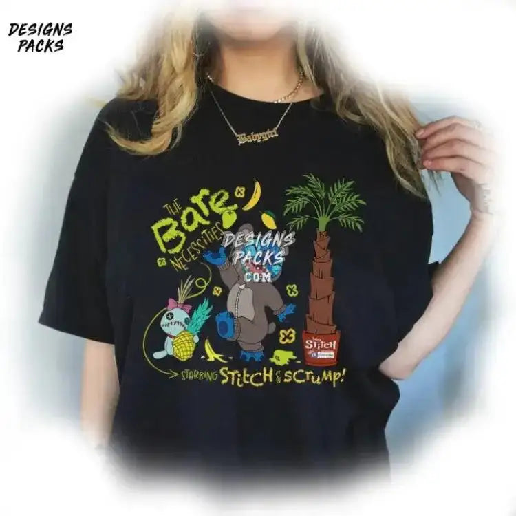 Stitch In Costume Baloo Bear Bare Necessities Design Ohana Means Family Cartoon And Scrump Png