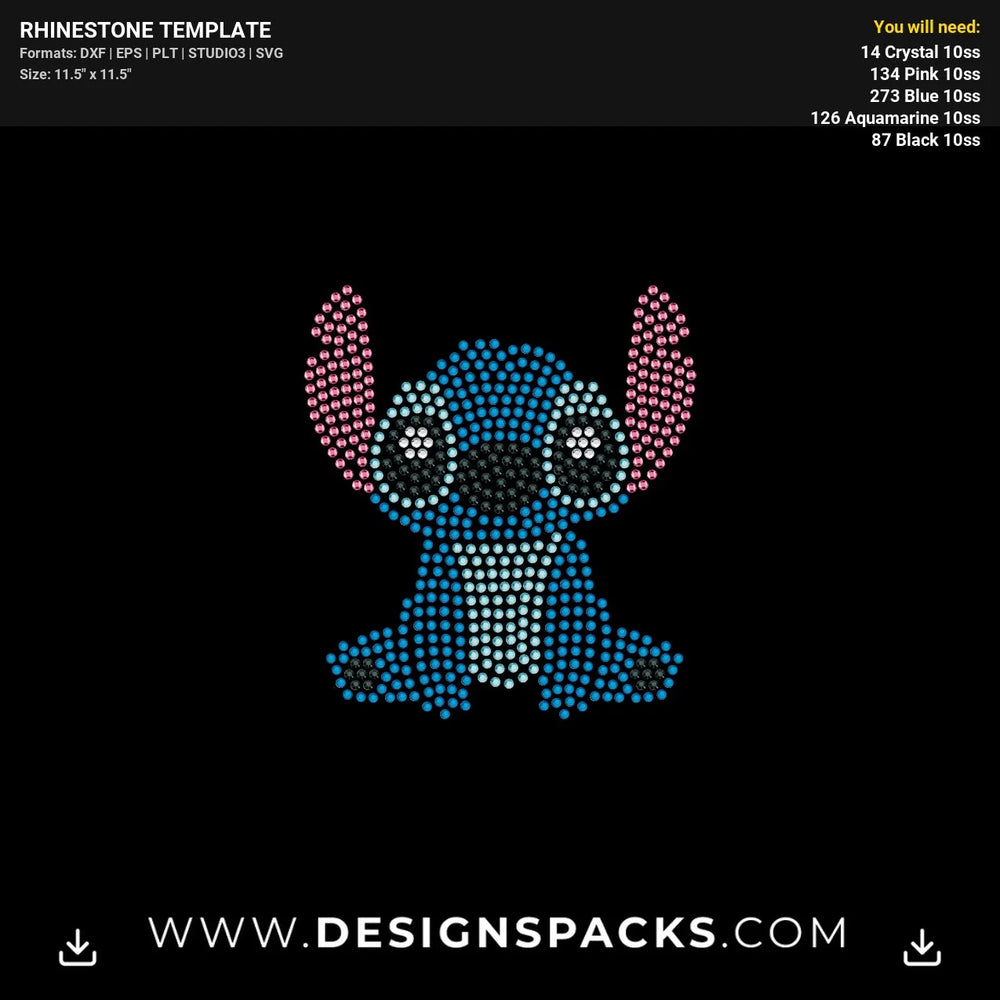 Stitch Rhinestone Digital Template