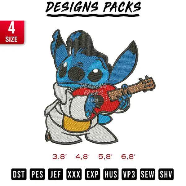Stitch with Guitar Embroidery Design 