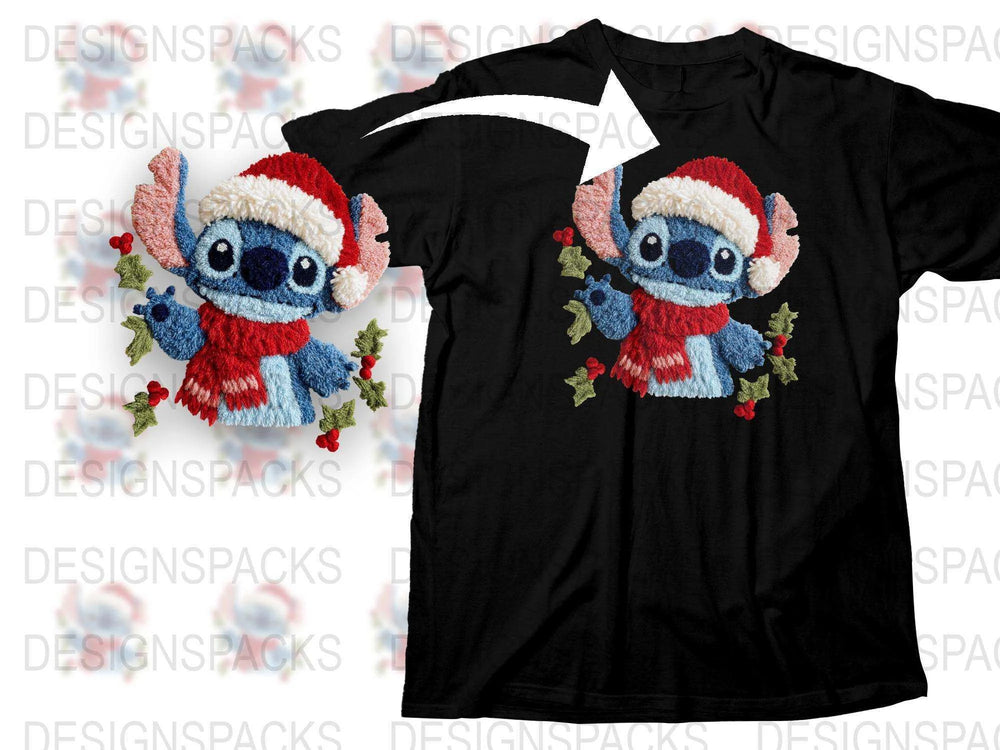 Festive Holiday T-Shirt with Cute Cartoon Gremlin in Santa Hat Design, Unisex Christmas Tee, Graphic Winter Apparel