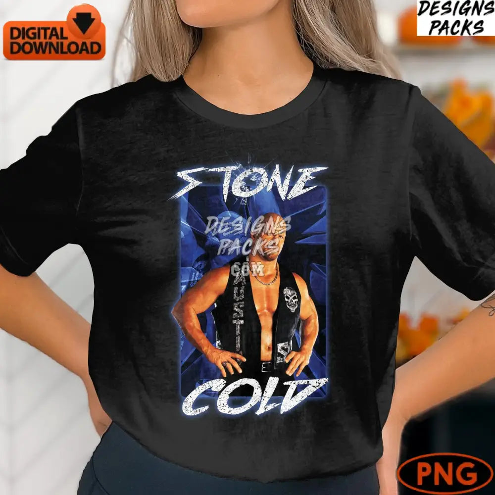 Stone Cold Steve Austin Themed High-Quality Digital Png Instant Download Wrestling Fan Art