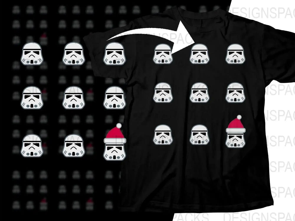 Stormtrooper Themed Christmas Santa Hat Png Digital Download
