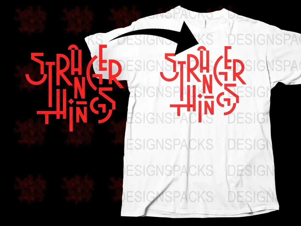 Stranger Things Retro Logo Design Graphic Png Digital Download
