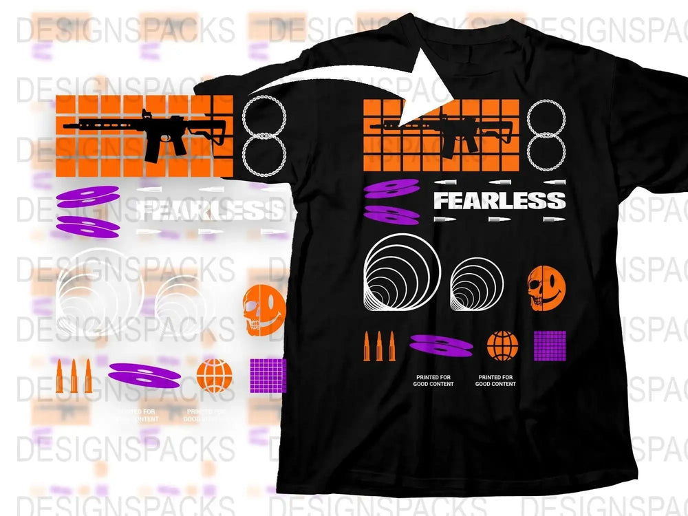 Streetwear Fearless Png Digital Download
