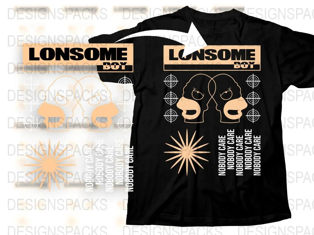 Streetwear Lonesome Boy No Body Care Png Digital Download