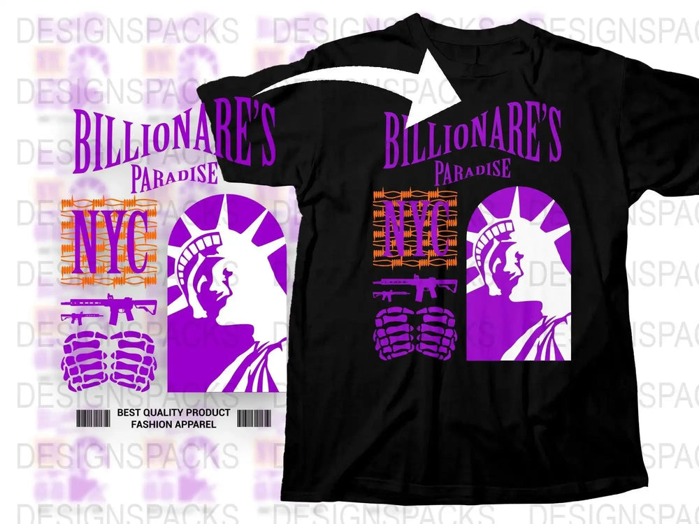 Streetwear NYC Billionares Paradise Png Digital Download