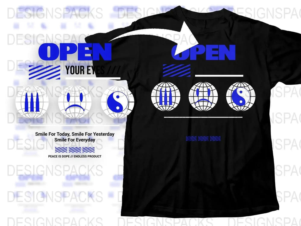 Streetwear Open Your Eyes Png Digital Download