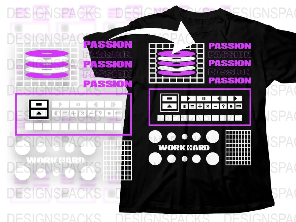 Streetwear Passion Work Hard Png Digital Download