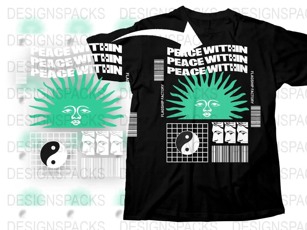 Streetwear Peace Within Png Digital Download