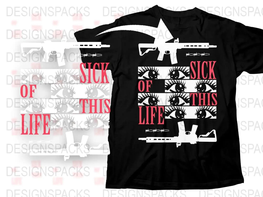 Streetwear Sick of This Life Png Digital Download