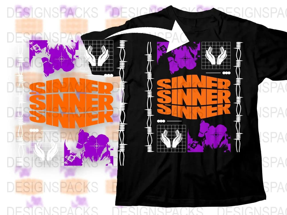 Streetwear Sinner Png Digital Download