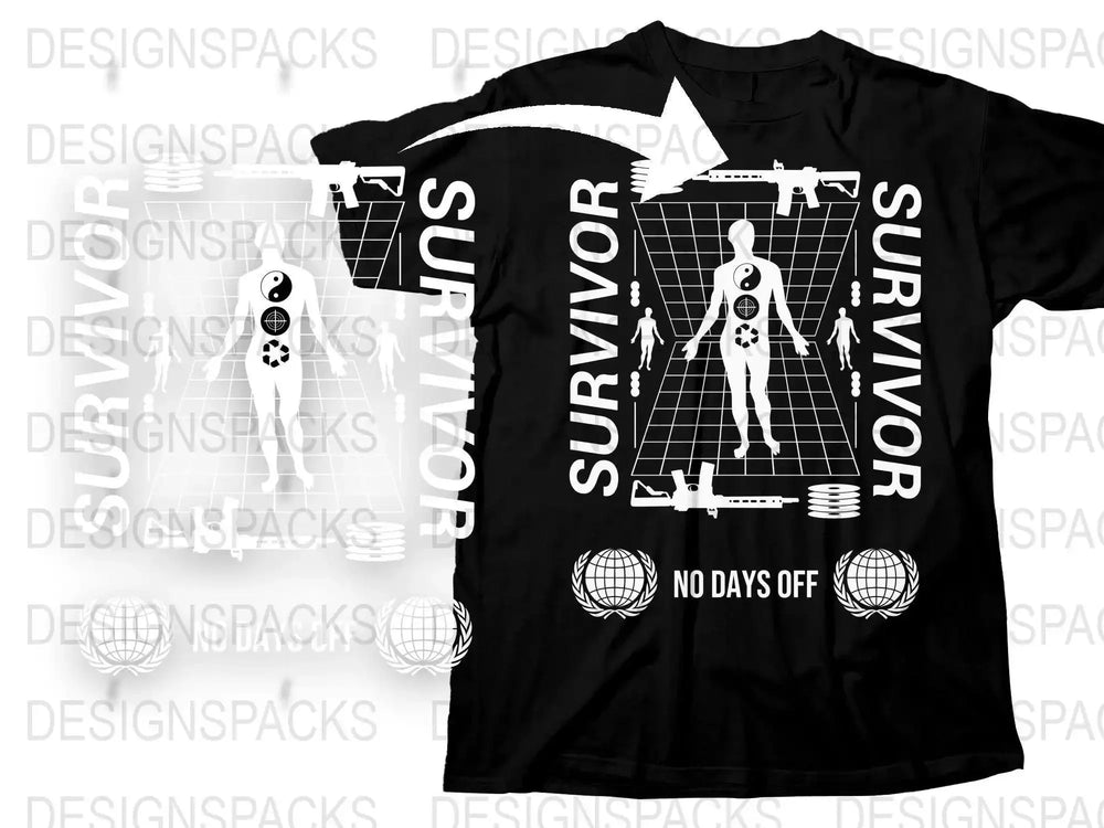 Streetwear Survivor No Days Off Png Digital Download