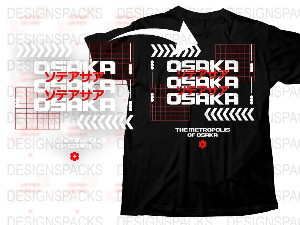 Streetwear The Metropolis of Osaka Png Digital Download