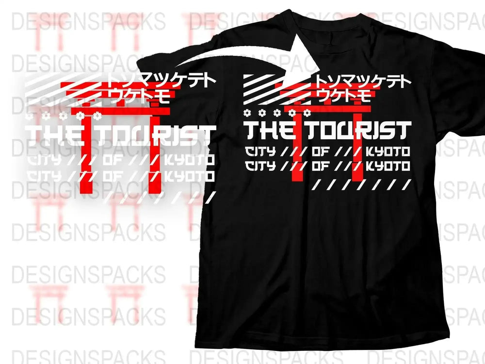 Streetwear The Tourist City of Kyoto Png Digital Download