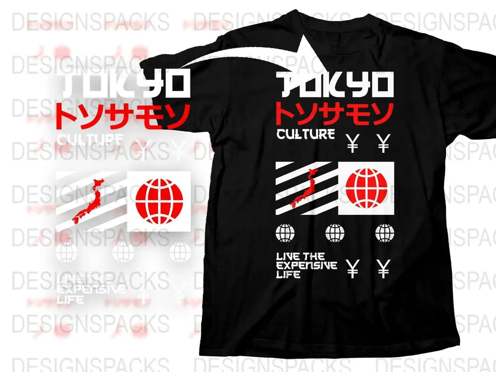 Streetwear Tokyo Culture Live the Expensive Life Png Digital Download