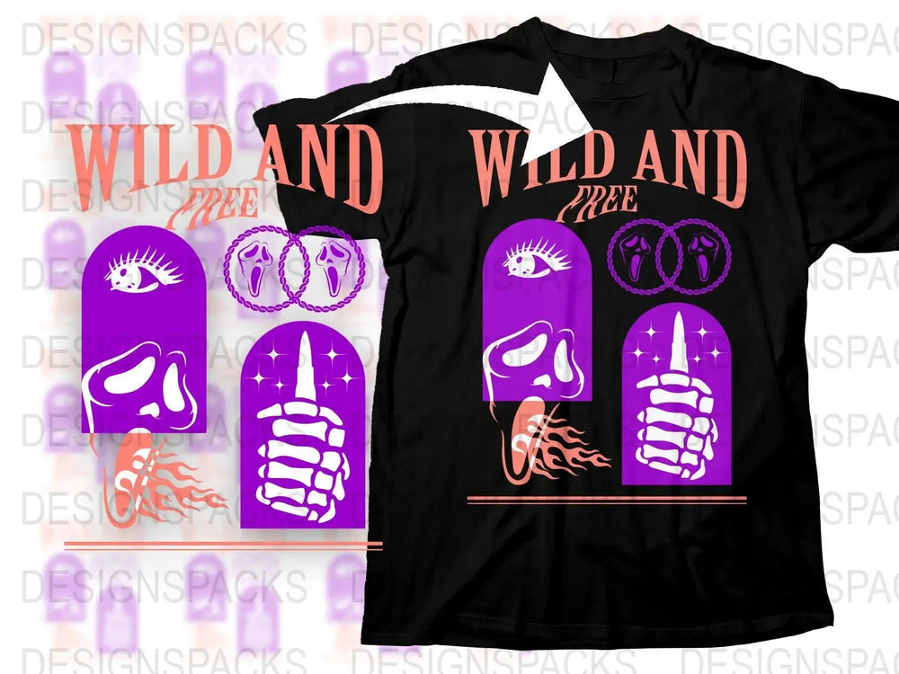 Streetwear Wild and Free 2 Png Digital Download