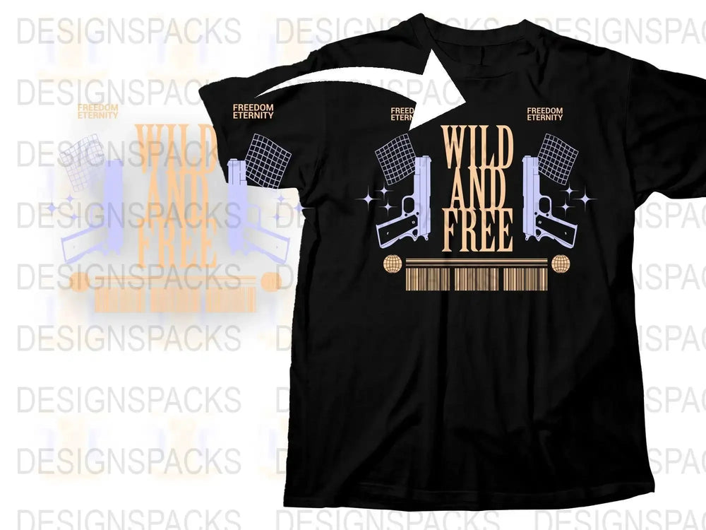 Streetwear Wild and Free Png Digital Download
